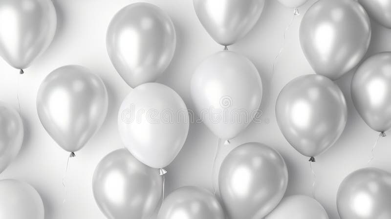 Globos de helio cromados en la sala de cumpleaños. red neural ai generada imagen de archivo