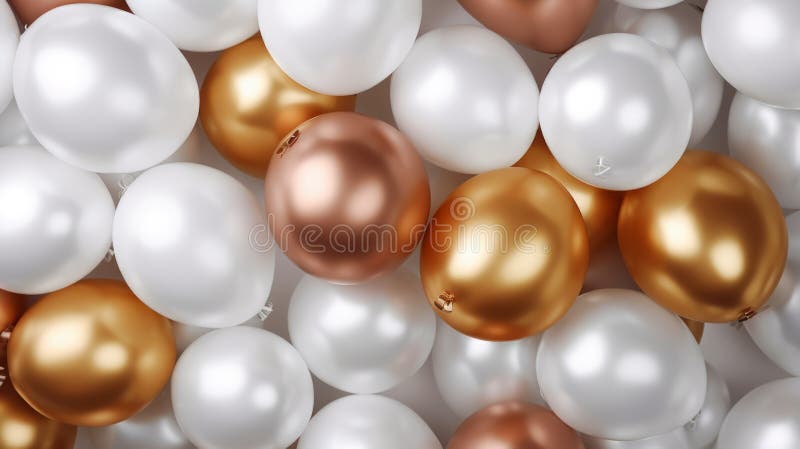 Globos de helio cromados en la sala de cumpleaños. red neural ai generada imagen de archivo libre de regalías