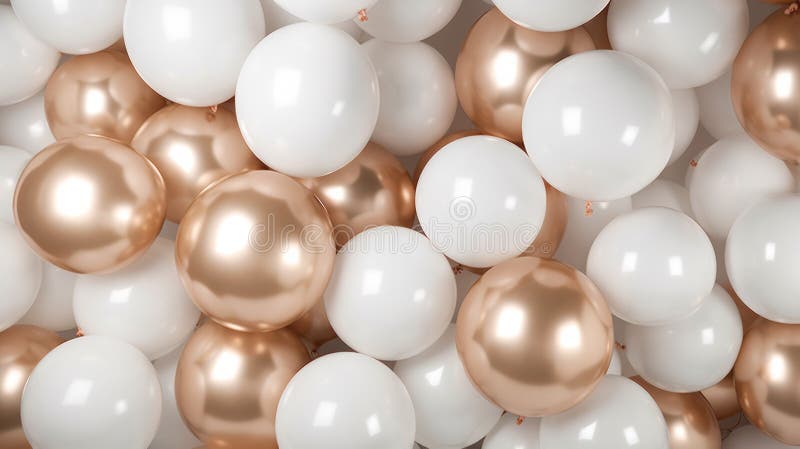 Globos de helio cromados en la sala de cumpleaños. red neural ai generada imágenes de archivo libres de regalías