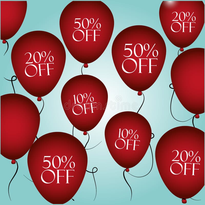 Globos de los descuentos que hacen compras ilustración del vector Globos de los descuentos que hacen compras ilustración del vector