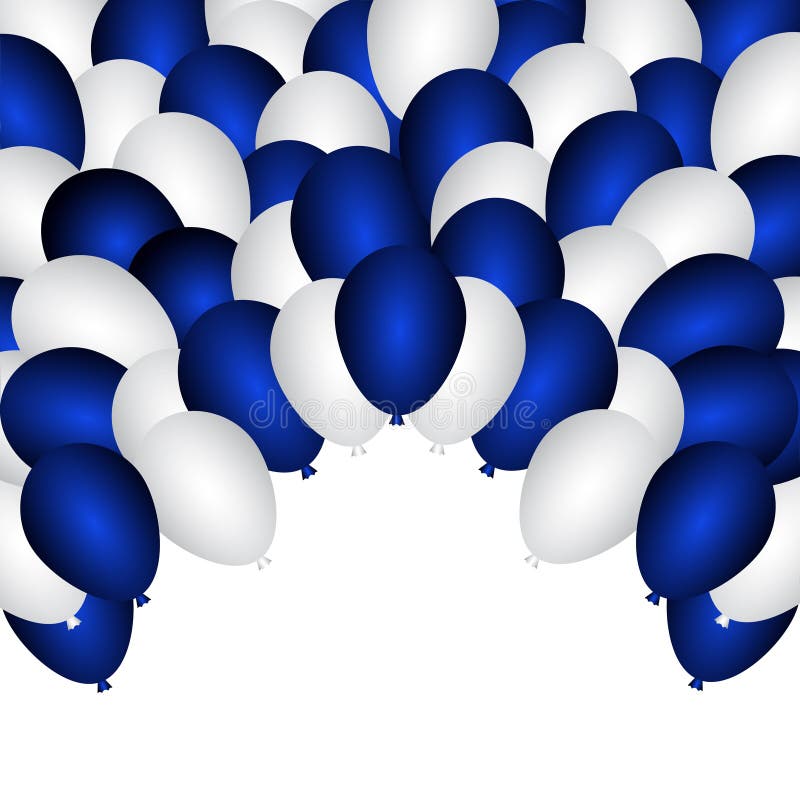 Globos del partido del azul y del blanco ilustración del vector Globos del partido del azul y del blanco ilustración del vector