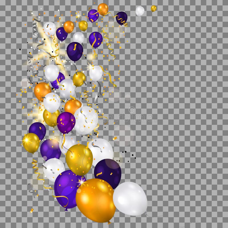 Globos en fondo transparente stock de ilustración Globos en fondo transparente stock de ilustración