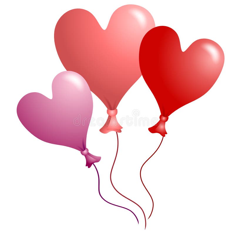 Globos en forma de corazón 2 del día de tarjeta del día de San Valentín ilustración del vector