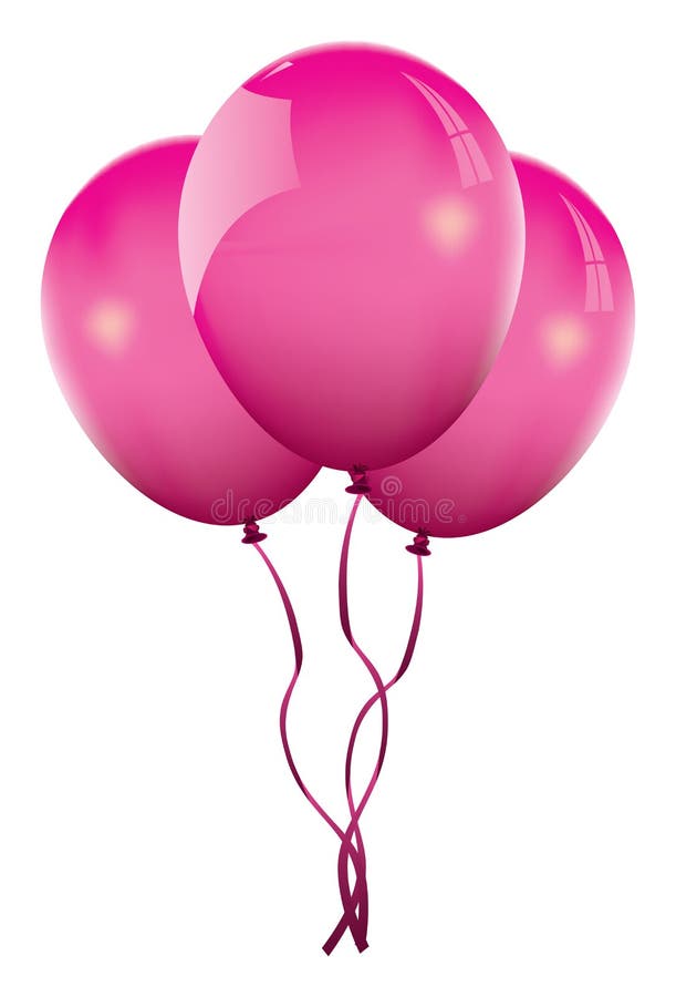 Globos rosados del vector ilustración del vector. Ilustración de rosa -  12067206