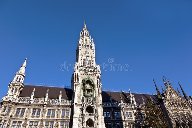 Glockenspiel on the Munich City Stock Photo Image of landmark, facade