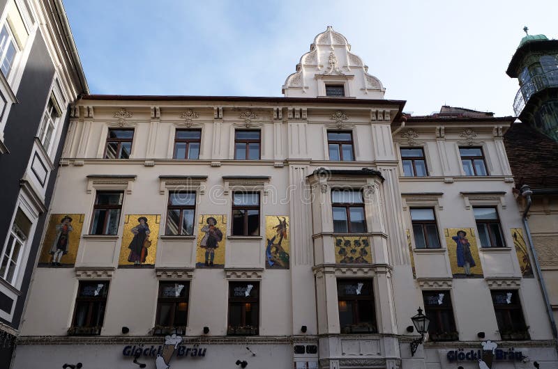 Glockenspielplatz Square Restaurant, Graz Stock Image Image of