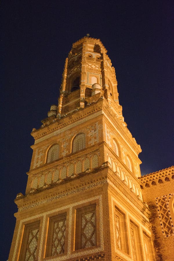 Glockenturm, Poble Espanyol, Barcelona lizenzfreie stockfotografie