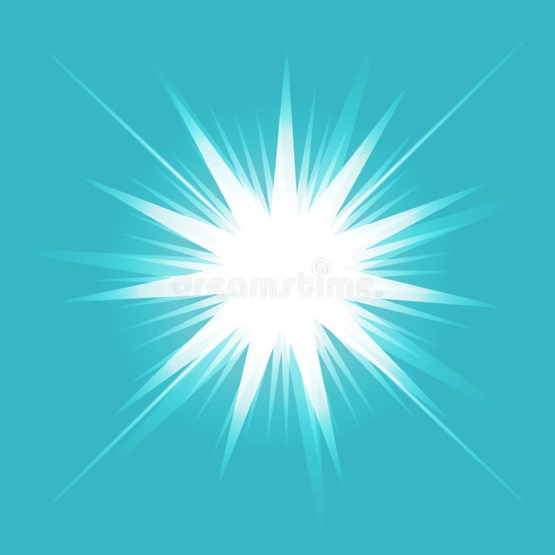 Gloed lichteffect Starburst met fonkelingen op transparante achtergrond Vector illustratie Zon