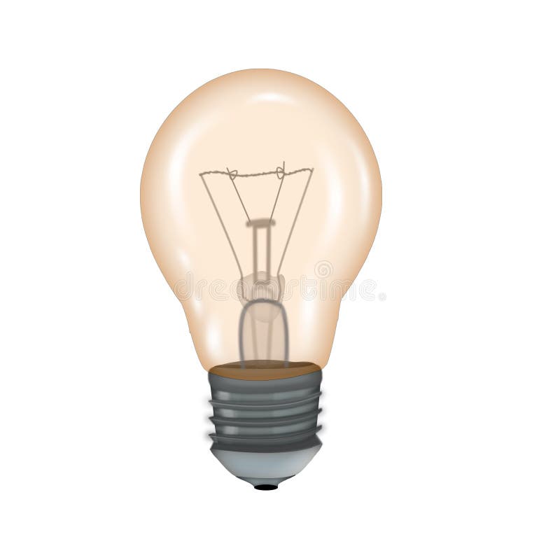 Gloeiende glas gloeilamp op witte achtergrond pictogram stock illustratie Gloeiende glas gloeilamp op witte achtergrond pictogram stock illustratie
