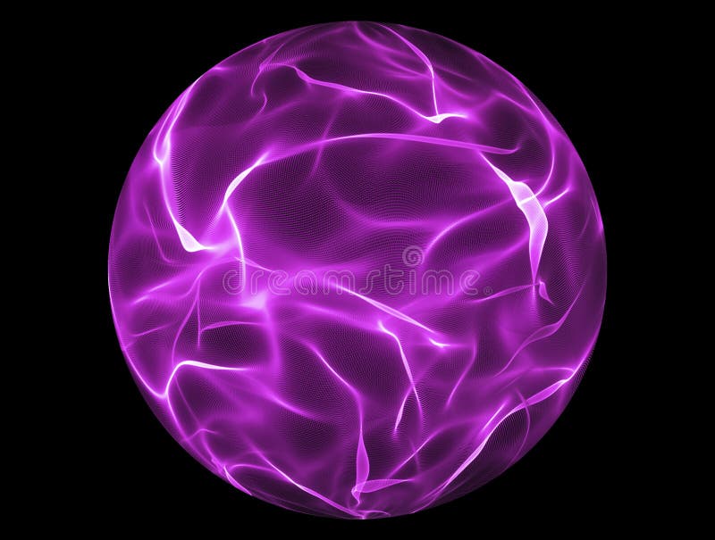 Glowing purple energy ball over black. Glowing purple energy ball over black