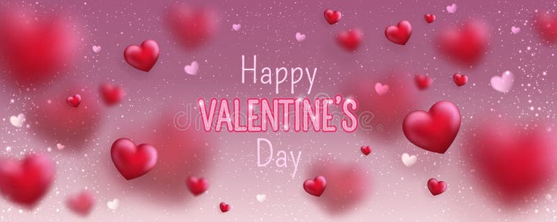 Gloeiende tekst voor Gelukkige de groetkaart van de Valentijnskaartendag Leuke liefdebanner voor 14 Februari