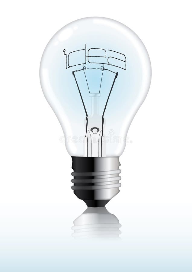 A light bulb with 'idea' word. A light bulb with 'idea' word