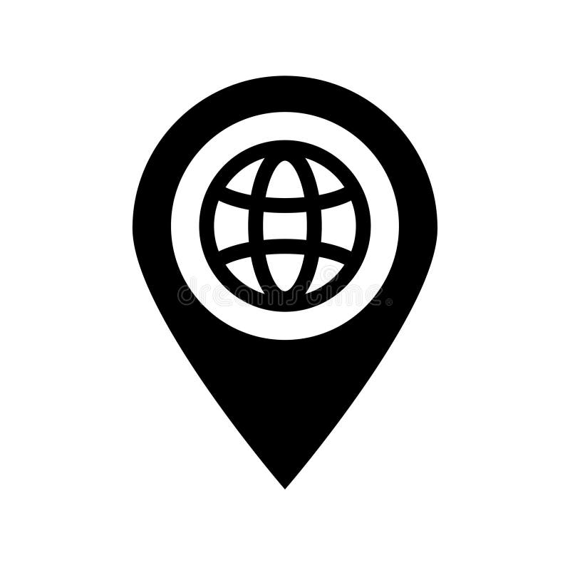 Gloge map pin connection vector map pointer stock illustration