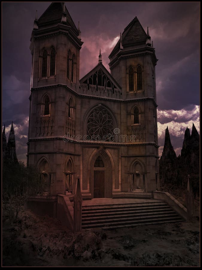 Gloomy gothic castle