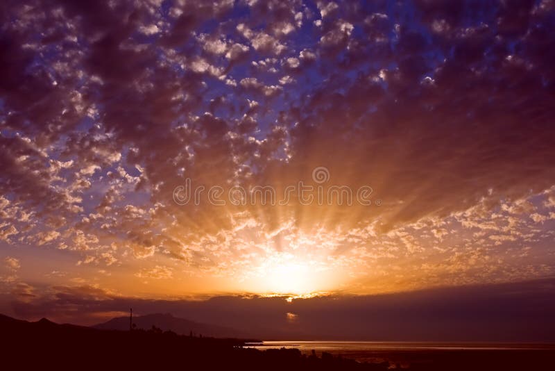 Glorious golden sunrise and skies in Spain