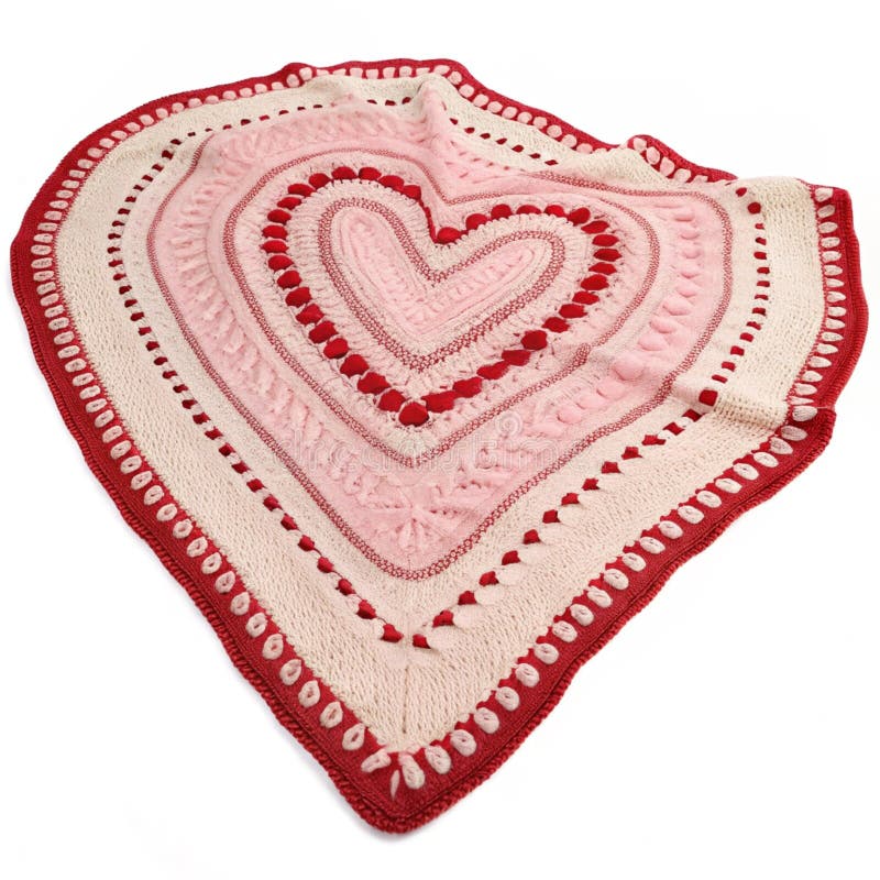 Glorious heartförmige Strickdecke lizenzfreie abbildung