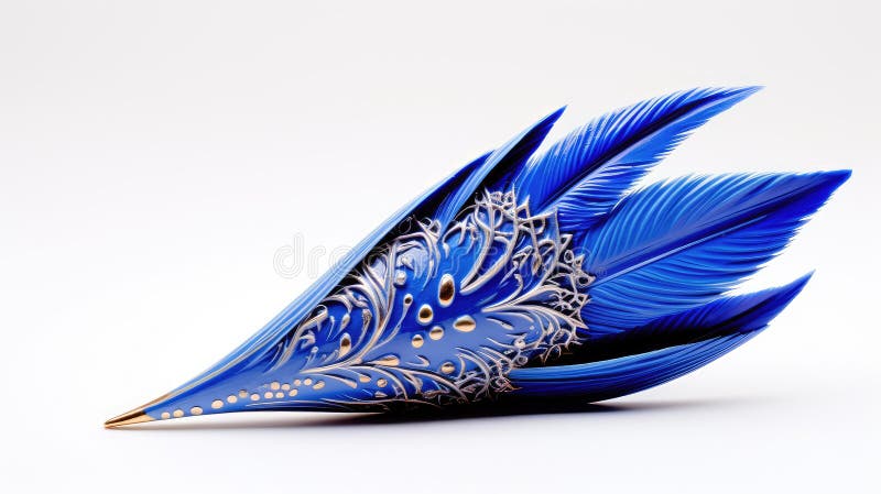 Glossy blue dart on white background royalty free illustration