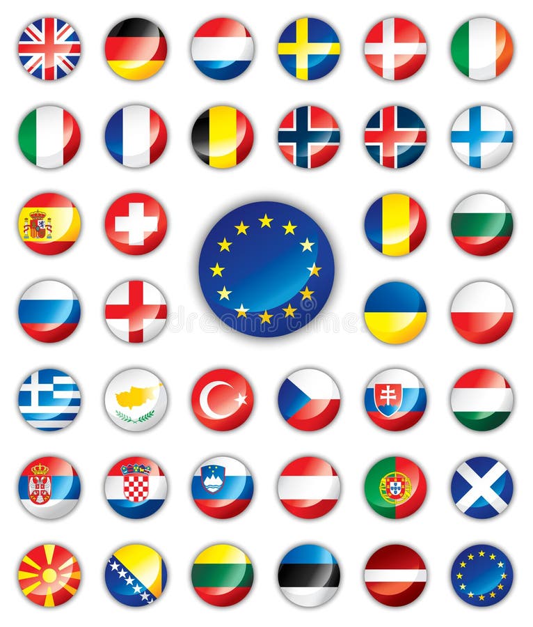 Flags of European Countries Stock Illustration - Illustration of