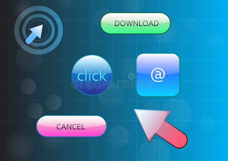 Glossy button in modern style vector illustrations royalty free illustration Glossy button in modern style vector illustrations royalty free illustration