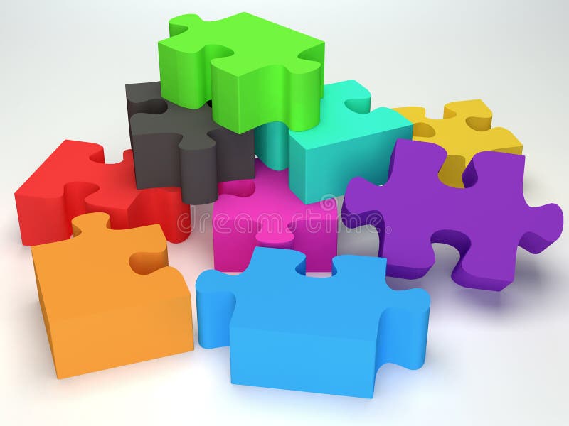 Glossy colourfull jigsaw
