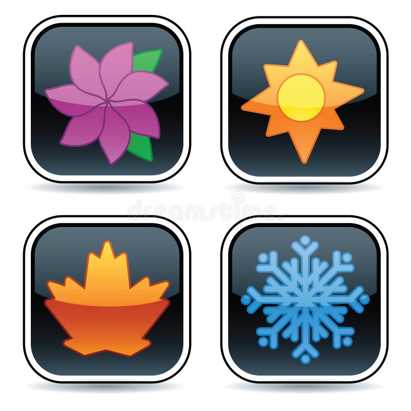 Glossy Four Season Buttons