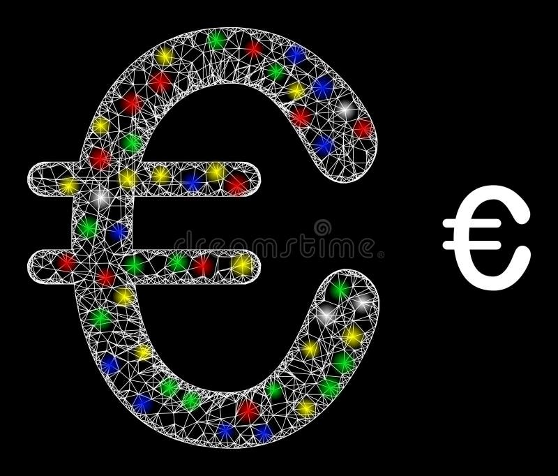 Glare Web Network Euro Currency Icon vector illustration