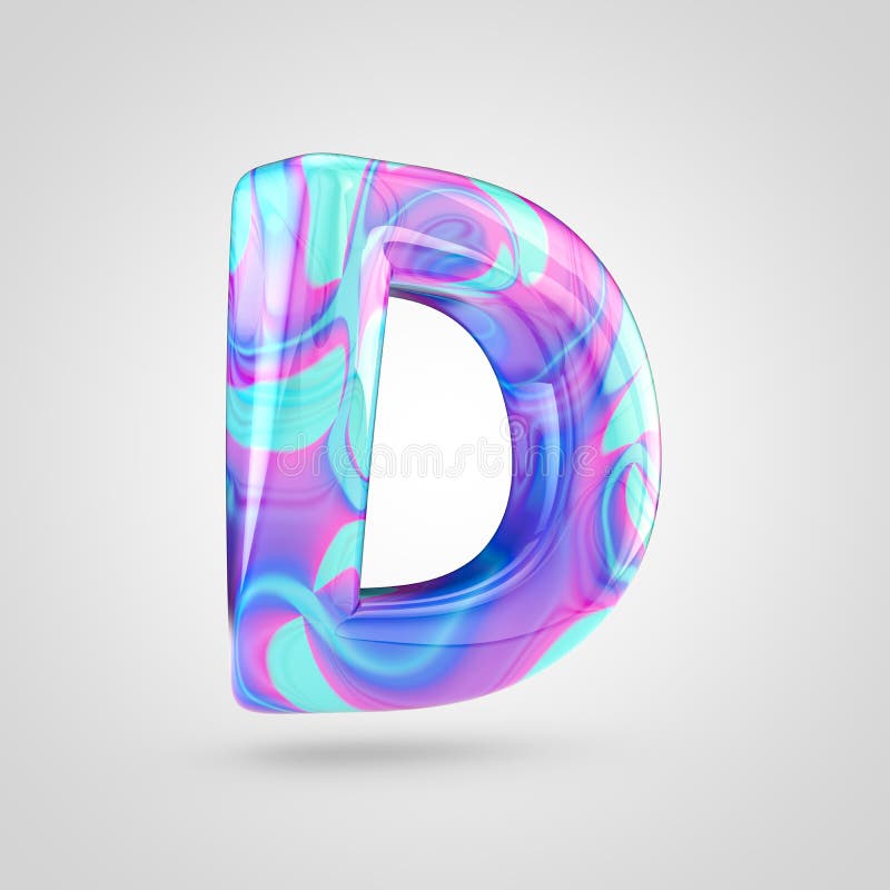 Holographic 3d Letter R Uppercase. Glossy Font with Multicolor ...