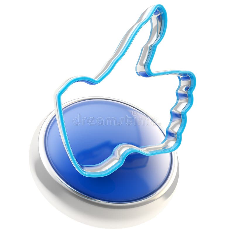 Glossy Like Button Symbol Isolated Stock Illustration - Illustration of