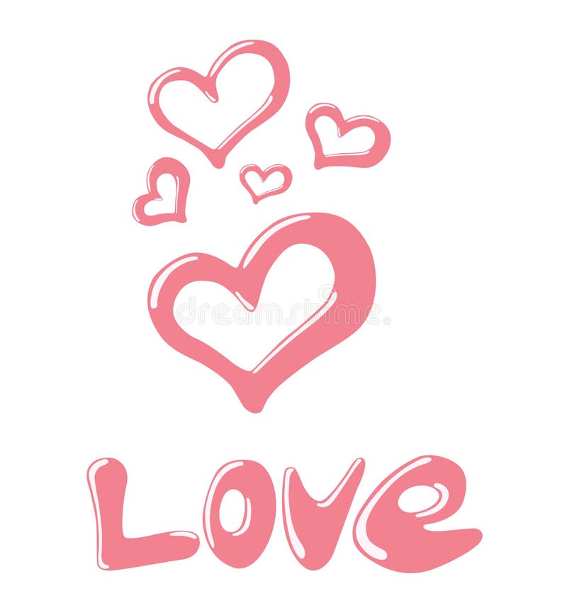 Glossy love in pink vector illustration