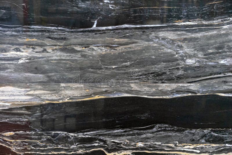 Glossy Marble with Black and Gray Veins. a Sample of Black Marble with