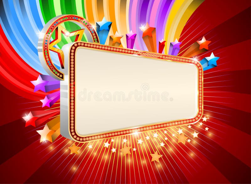 Glossy marquee with colorful stars