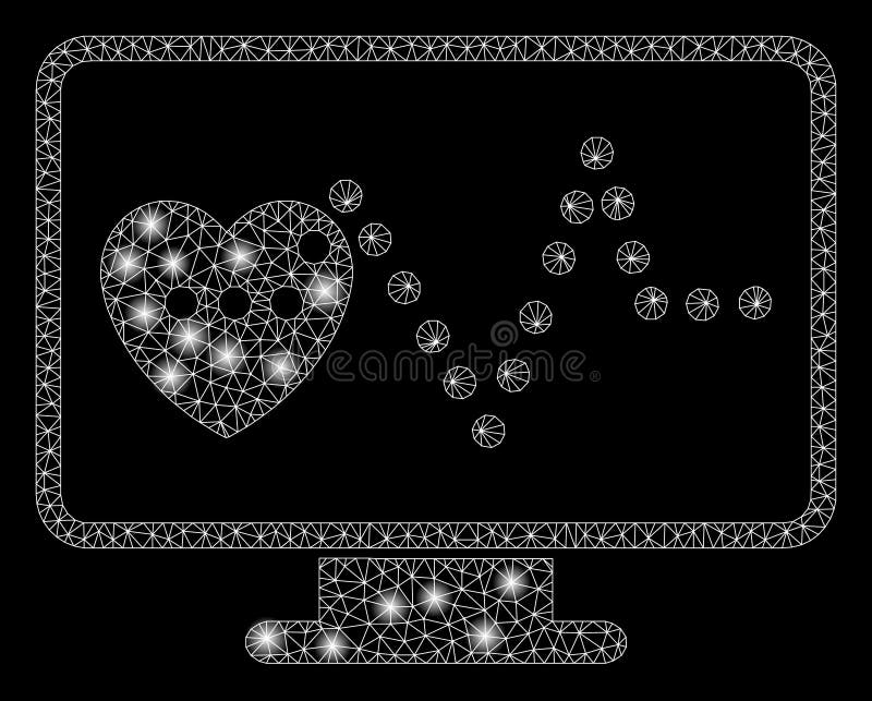 Glossy Mesh 2D Cardio Monitoring mit Flare Spots stock abbildung
