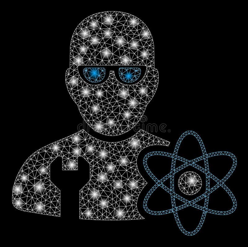 Glossy Mesh Network Power Engineer with Light Spots vector illustration
