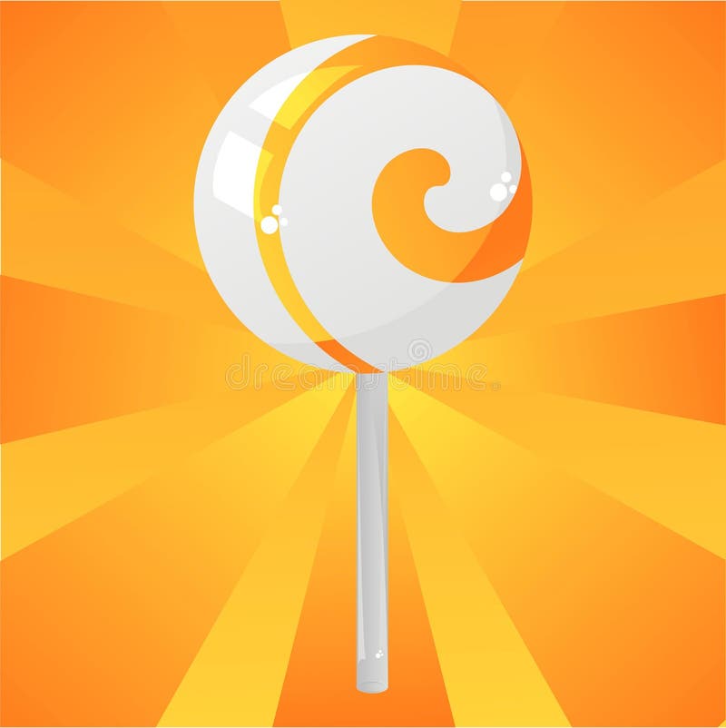 Lollipop Over Orange Background Stock Vector Illustration of colorful