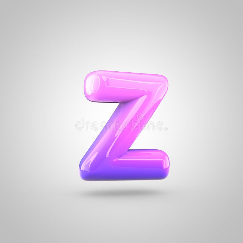 Glossy Pink and Violet Gradient Paint Alphabet Letter Z Lowercase ...