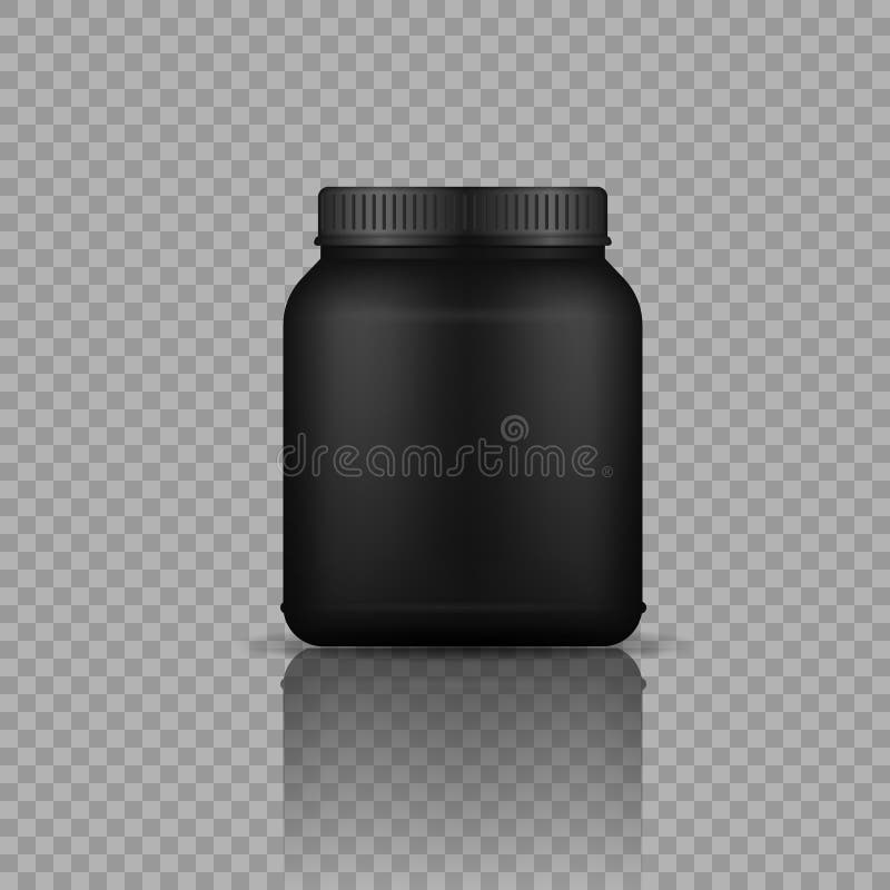 Premium Vector  Supplement jar blank. black protein bottle . whey powder  container.