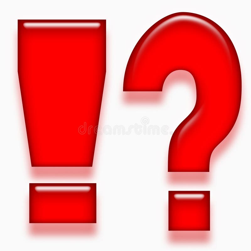 Glossy question and exclamation symbol vector illustration