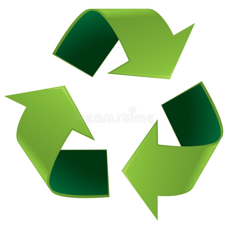 Glossy recycle symbol vector illustration