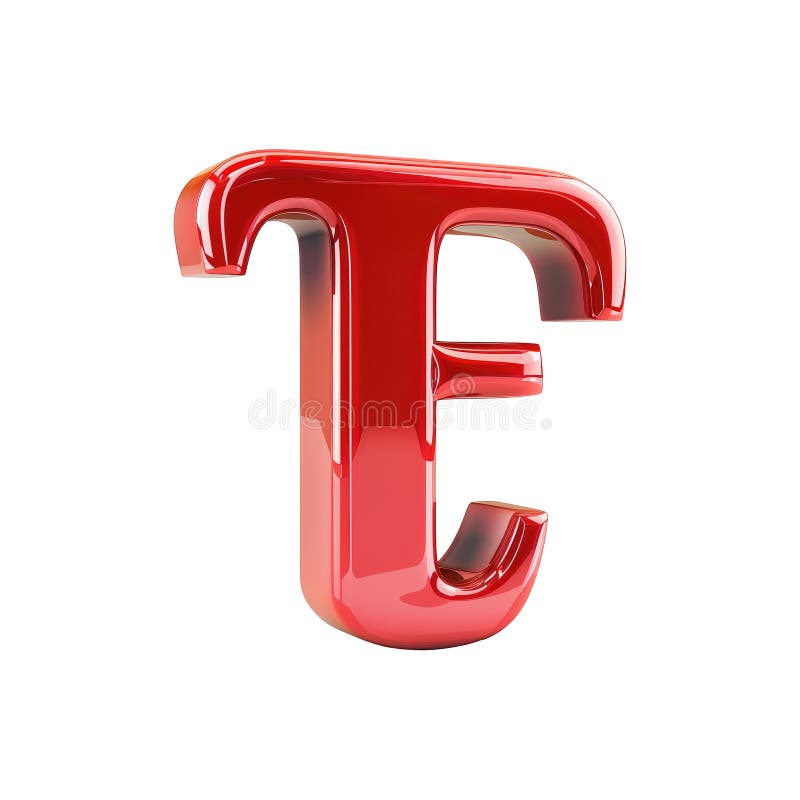 Glossy Red Letter F 3D Rendering Alphabet lizenzfreie abbildung