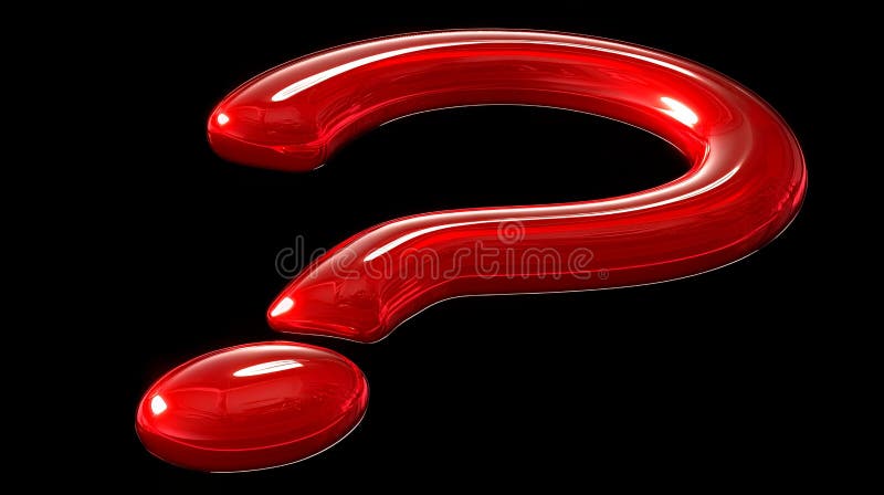 A glossy red question mark against a black background. Generative AI