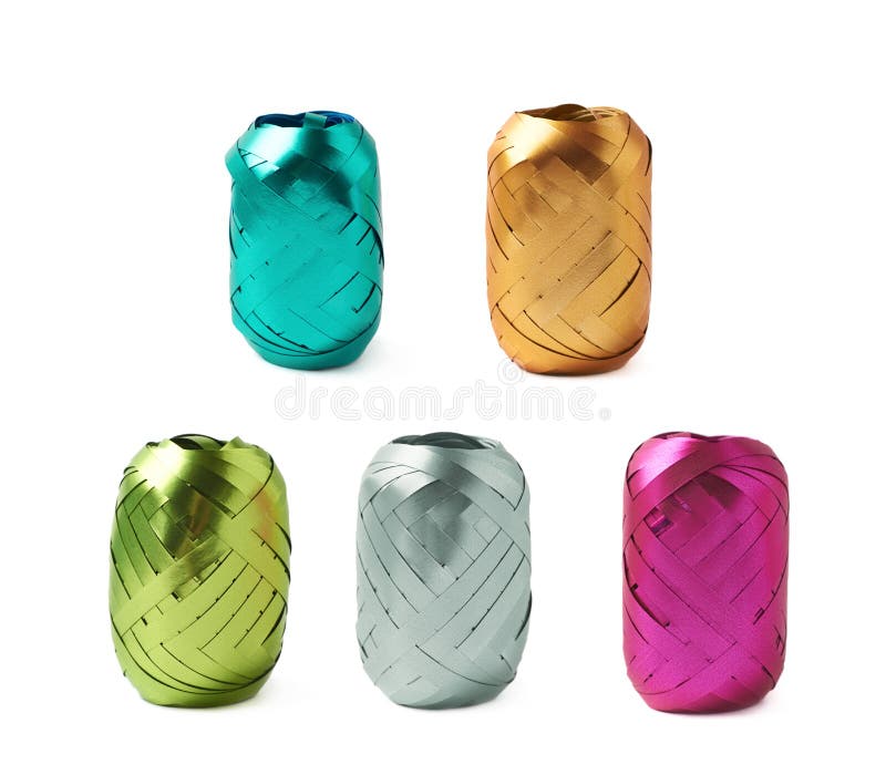 Glossy ribbon reel isolated stock photos