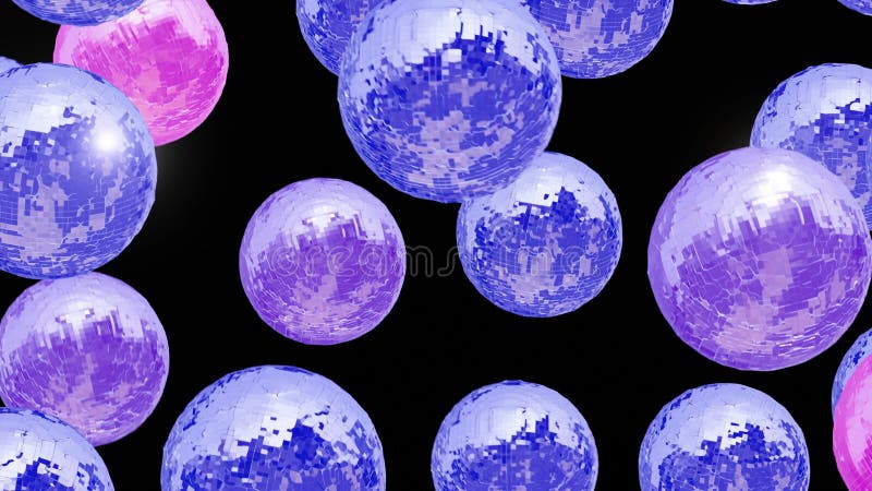 Glossy Spheres in Motion - Dark Loop Animation royalty free illustration