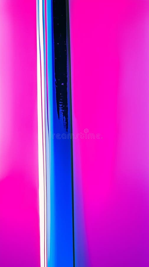 Glossy Vertical Reflection With Neon Blue And Pink Highlights vector illustration