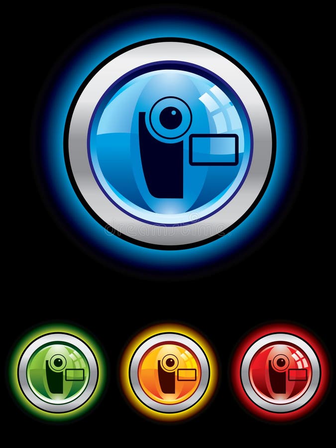 Glossy video button vector illustration