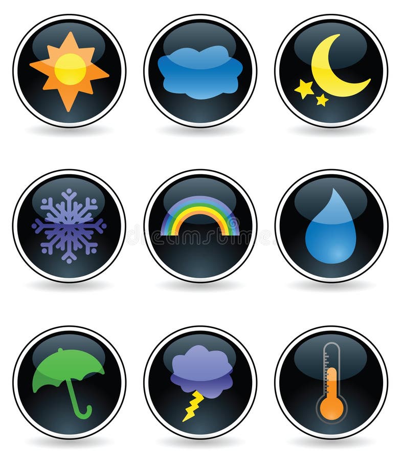 Glossy Weather Buttons