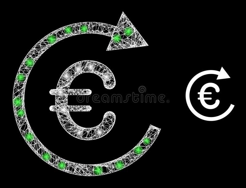 Glowing Hatched Euro Repay with Colored Lightspots royalty free illustration