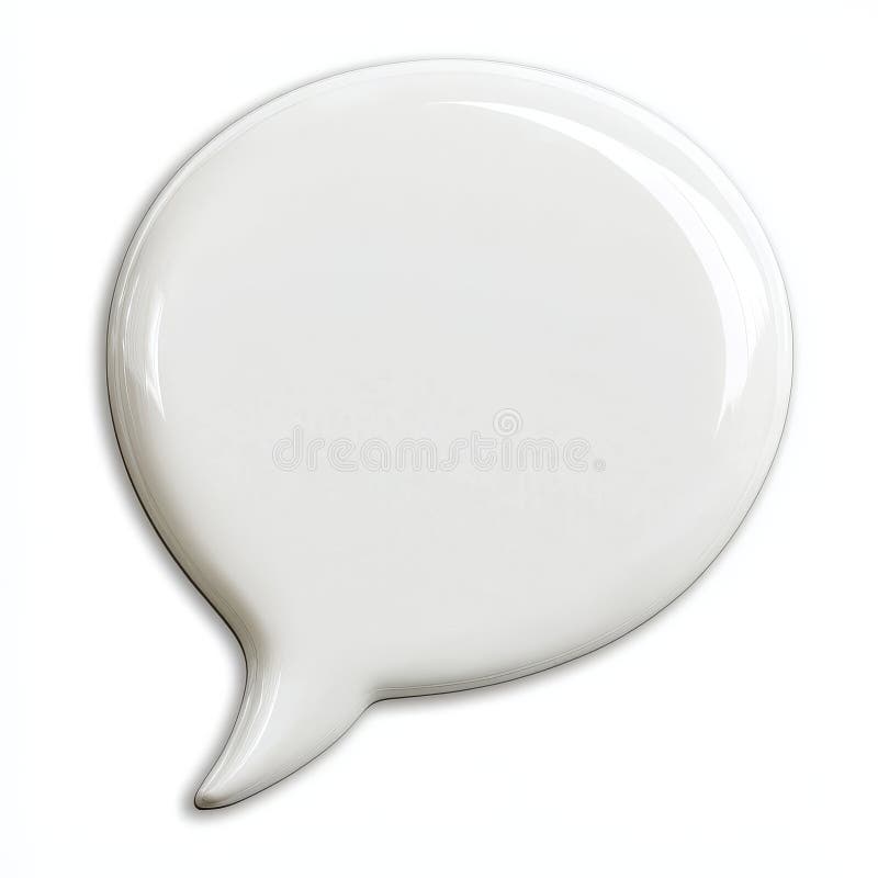 Glossy White Speech Bubble 3D Render, Blank, Communication, Speech bubble, 3D rendering royalty free illustration