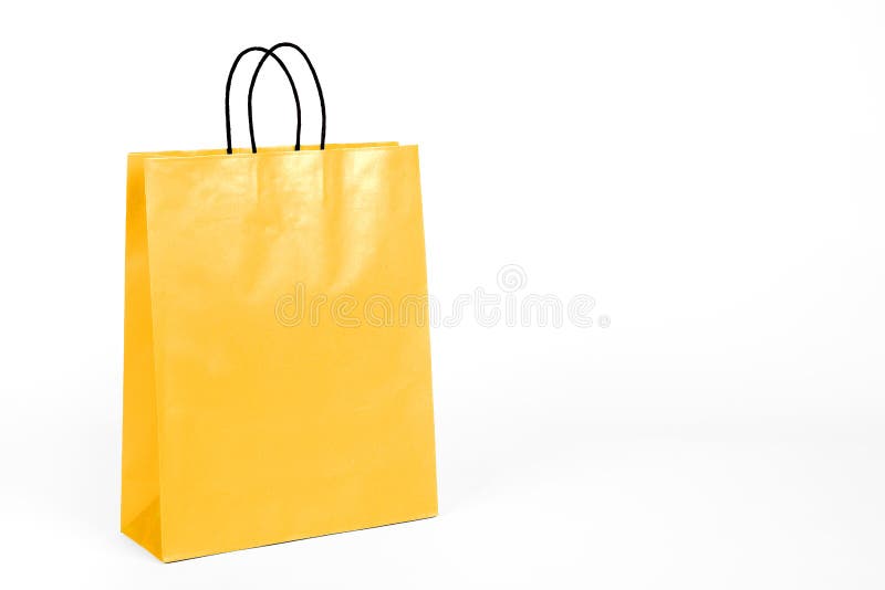 Download Glossy Yellow Shopping Bag Stock Photo Image Of Concept Golden 33091318 Yellowimages Mockups