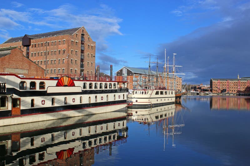 Gloucester Docks stock image. Image of yacht, brick, waterways 55433649