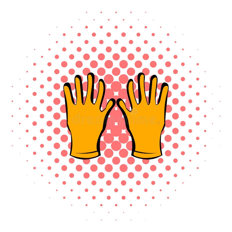 Gloves of beekeeper icon, comics style vector illustration Gloves of beekeeper icon, comics style vector illustration